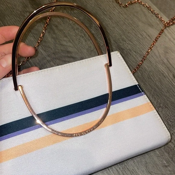 TED BAKER RARE mini trapezoid colorful crossbody with chain!!!UNIQUE - Picture 3 of 8